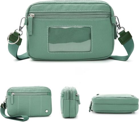 Didida Wristlet Purses for Women,Crossbody with ID Window Purses,Coin Purse with 4 Zipper Nylon Crossbody Bags in Saudi Arabia