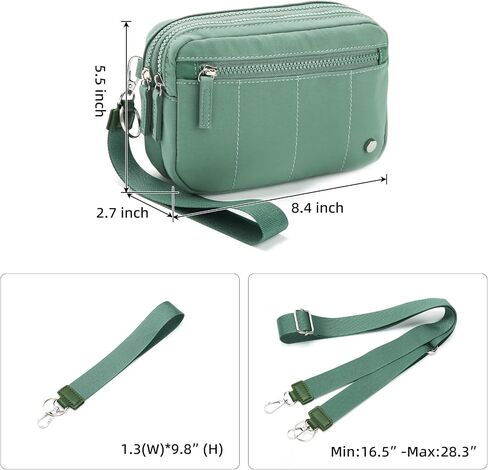 Didida Wristlet Purses for Women,Crossbody with ID Window Purses,Coin Purse with 4 Zipper Nylon Crossbody Bags in Saudi Arabia