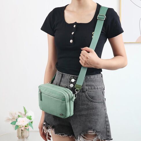 Didida Wristlet Purses for Women,Crossbody with ID Window Purses,Coin Purse with 4 Zipper Nylon Crossbody Bags in Saudi Arabia
