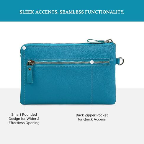 محفظة معصم للنساء المحفظة والجلد الحقيقي لعملات مفاتيح المحمول مع فتحات بطاقة الائتمان في صندوق الهدايا (جمشت نابا) in Kuwait