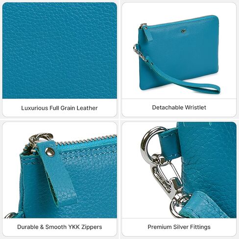 محفظة معصم للنساء المحفظة والجلد الحقيقي لعملات مفاتيح المحمول مع فتحات بطاقة الائتمان في صندوق الهدايا (جمشت نابا) in Kuwait