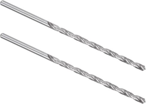 2PCS Twist Drill Bit - [5.2mm] High-Speed Steel Cobalt Round Shank Jobber Bit Set Silver Tone for Metal Wood Plastic Steel Use, 132mm / 5.2" Blade Length in Saudi Arabia