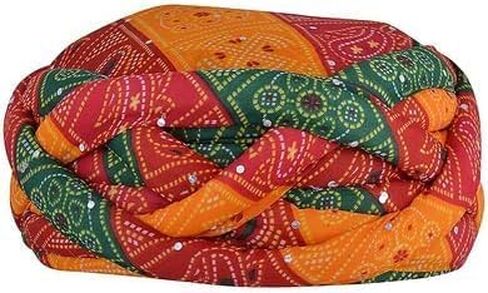 Holi Rajasthani Traditional Pagdi Safa Indian Turban for Marriage Mehandi Holi Function Decoration Free Size, Pack Of 1, free size in Saudi Arabia