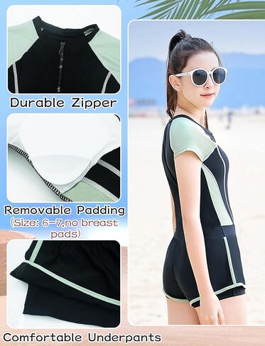 Happy Cherry Girls Rash Guard Swimsuit Modest Swim Set UPF 50 Bathing Suit Beach Swimwear 6-16 Years in Saudi Arabia