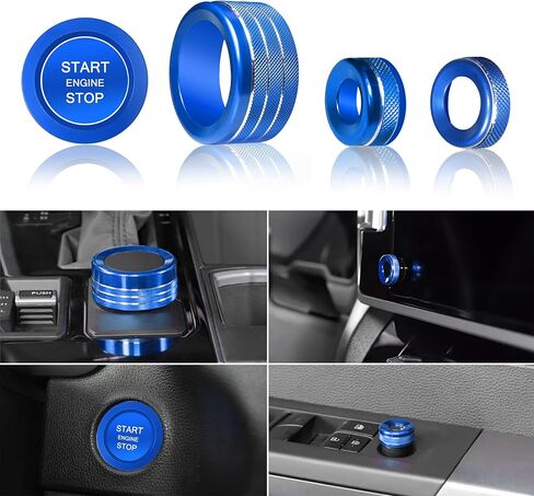 Senshine for Toyota Tundra Accessories 2025 2022-2024 Sequoia 2023-2025 Center Console Cover Cover Mode Cap Start Stop Push Bush Cover Ring Ring Rinive Leace Ring Ring 5pcs (Red) in Kuwait