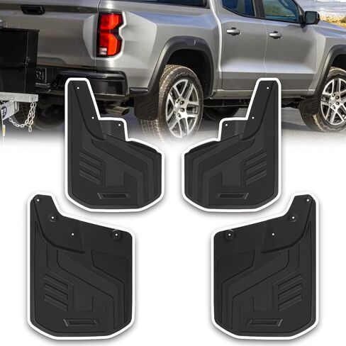 اللوحات الطينية للشاحنات، واقيات الطين المتوافقة مع Chevy Colorado 2023 2024 مع Fender Flare 4pcs Splash Guards أمامي وخلفي (جانب السائق والراكب) in Kuwait