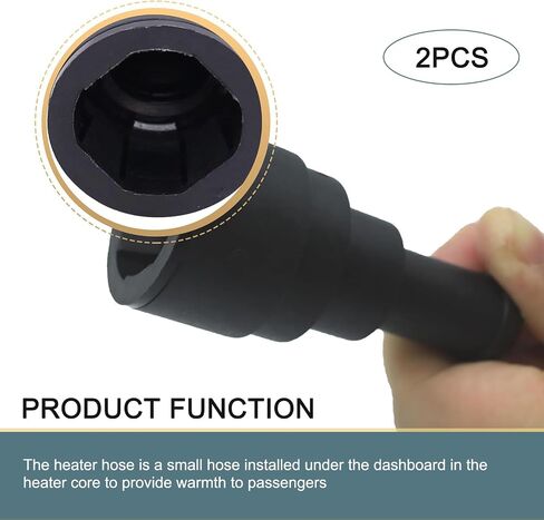 2 PCS Car Heater Hose Fittings, Coolant Connectors, Quick Connect Hose Connection Parts 15032062 15151873 15151875, Compatible with Buick GMC Chevrolet Ford Lincoln (Black) in Saudi Arabia