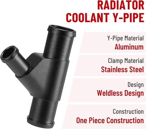 Radiator Coolant Y-Pipe Compatible with Ford F250 F350 F450 F550 E350 E450 Excursion Black Weldless Aluminum Coolant Hose Connector Pipe in Saudi Arabia