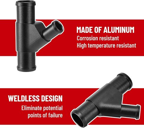 Radiator Coolant Y-Pipe Compatible with Ford F250 F350 F450 F550 E350 E450 Excursion Black Weldless Aluminum Coolant Hose Connector Pipe in Saudi Arabia