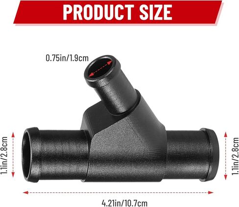 Radiator Coolant Y-Pipe Compatible with Ford F250 F350 F450 F550 E350 E450 Excursion Black Weldless Aluminum Coolant Hose Connector Pipe in Saudi Arabia