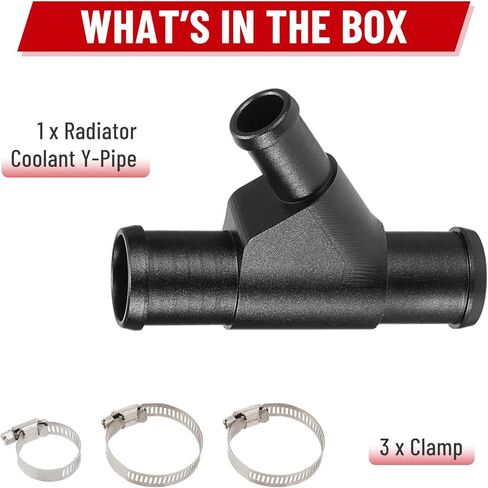 Radiator Coolant Y-Pipe Compatible with Ford F250 F350 F450 F550 E350 E450 Excursion Black Weldless Aluminum Coolant Hose Connector Pipe in Saudi Arabia