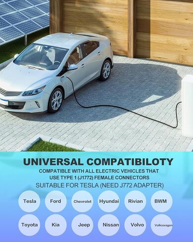 شاحن المستوى 2 EV المحمول-40AMP 240V شاحن للمستوى 1 و 2 ، مع شاشة LED الذكية WIFI ، كابل 25 قدمًا ، حزام/حائط ، حامل الكابل ، NEMA 14-50P ، J1772 متوافق in Kuwait