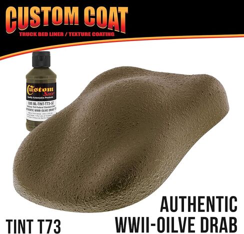 المعطف المخصص الفيدرالي القياسي اللون # أصيل WWII Olive Drab T73 Urethane Spray -On Bed Bed Liner ، 1 جالون طقم مع بندقية الرش ومنظم - طلاء واقعي متين - مزيج سهل in Kuwait