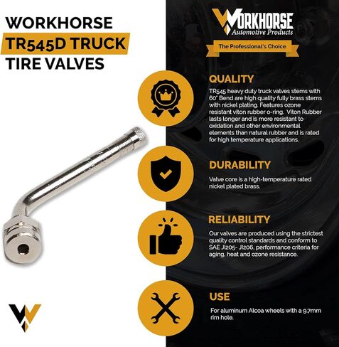 Workhorse Automotive TR572 Truck Tire Valve Stems, Replacement Truck Valve Stems, Pack of 10 in Saudi Arabia