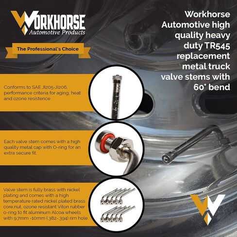 Workhorse Automotive TR572 Truck Tire Valve Stems, Replacement Truck Valve Stems, Pack of 10 in Saudi Arabia