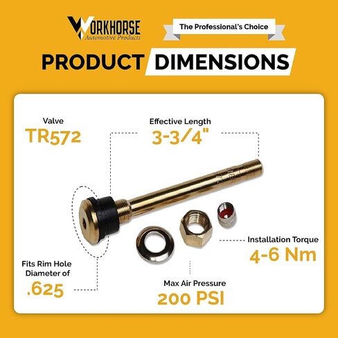 Workhorse Automotive TR572 Truck Tire Valve Stems, Replacement Truck Valve Stems, Pack of 10 in Saudi Arabia