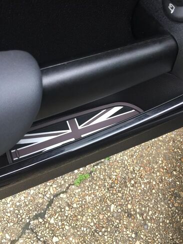 iJDMTOY Union Jack Style Silicone Interior Cabin Mats Compatible with MINI Cooper R55 R56 R57 R58 R59, 7-Piece Black/Grey Cupholder Coasters, Side Door Compartment Liners in Kuwait