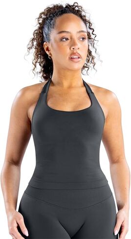 تأثير Halter Top Sports Yoga Eanks Women Wordness Gym Gym Gym Outdoor Running Tops Tops in Kuwait