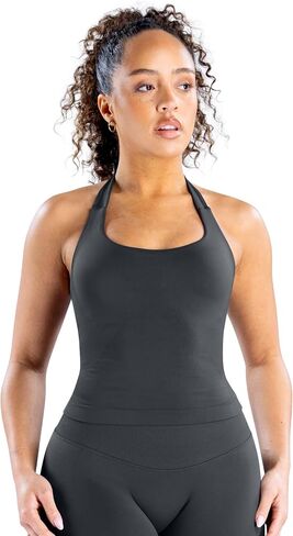تأثير Halter Top Sports Yoga Eanks Women Wordness Gym Gym Gym Outdoor Running Tops Tops in Kuwait