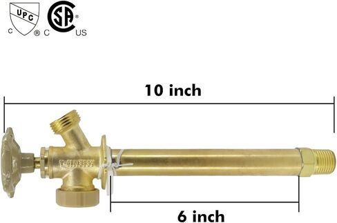 6 Inch Anti-Siphon Frost Free Sillcock Valve Multiturn 1/2 Inch NPT, 3/4 Inch Hose Bibb, Brass Body,Brass Valve 6 inch Length in Saudi Arabia