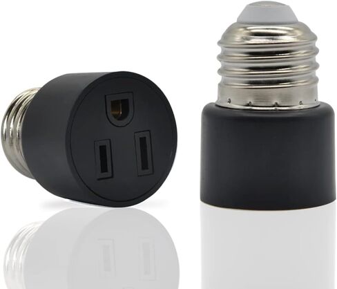 3 Prong Outlet Light Socket Adapter,Screw in Outlet Socket,E26 Light Bulb to Outlet Socket Converter,Light Bulb Plug Adapter for Porch Light Socket,Camera,Garage Light and Light Strings in Kuwait