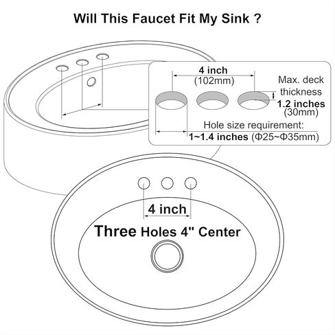 Derengge Matte Black Bathroom Faucet 4 Inch Two Handle Bathroom Sink Fucet with Drain Assembly, Lavatory Faucet for 3 Hole Installation, FL-0288-MT in Kuwait