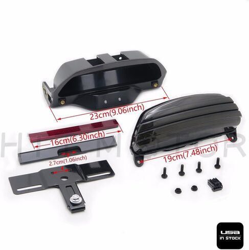 (Red) LED LED Tail Light Motorcycle Tri-Bar Bobtail Fender Fender Fender Fender Lights Bracket متوافق مع H-D Softail Standard ، القطار الليلي ، مخصص Softail ، FXST FXSTB FXSTC in Kuwait