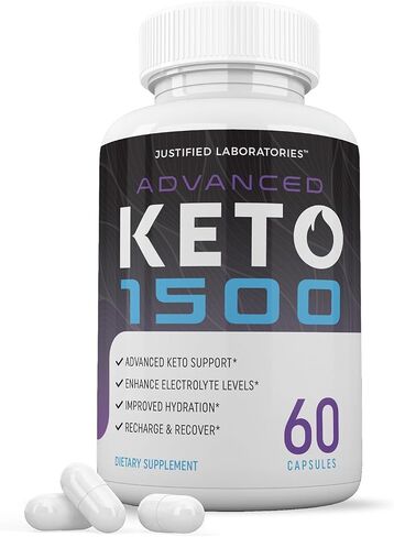 (3 Pack) Advanced Keto 1500 Keto Pills 1275MG New & Improved Formula Contains Apple Cider Vinegar Extra Virgin Olive Oil Powder Green Tea Leaf 180 Capsules in Kuwait