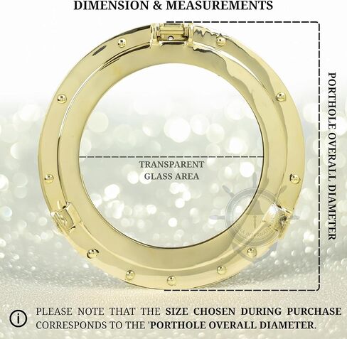Nagina International Deluxe Nautical Brass Polished Porthole Window | Pirate's Boat Decorative Flange Port Hole| Captain's Maritime Beach Home Decor & Gifts (12 Inches) in Saudi Arabia
