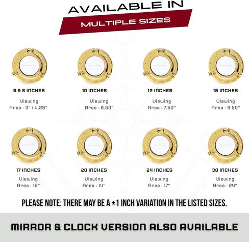 Nagina International Deluxe Nautical Brass Polished Porthole Window | Pirate's Boat Decorative Flange Port Hole| Captain's Maritime Beach Home Decor & Gifts (12 Inches) in Saudi Arabia