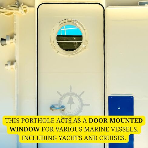 Nagina International Deluxe Nautical Brass Polished Porthole Window | Pirate's Boat Decorative Flange Port Hole| Captain's Maritime Beach Home Decor & Gifts (12 Inches) in Saudi Arabia