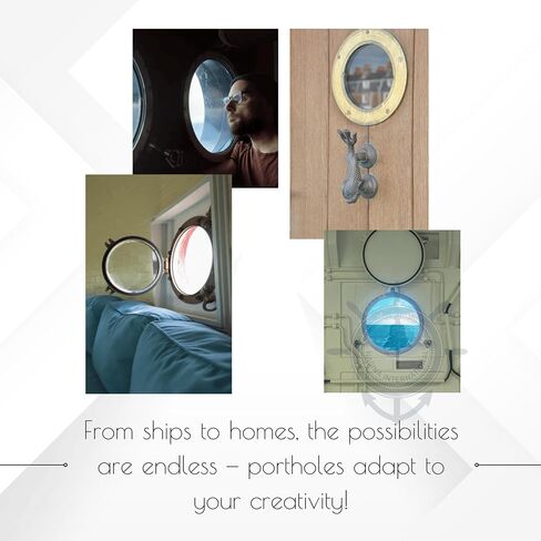 Nagina International Deluxe Nautical Brass Polished Porthole Window | Pirate's Boat Decorative Flange Port Hole| Captain's Maritime Beach Home Decor & Gifts (12 Inches) in Saudi Arabia