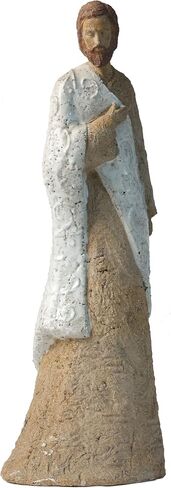 Jesus Christ Statue - Hand-Painted Resin Sculpture, Indoor/Outdoor Religious Decor for Home Altar, White and Beige Robed Figure, 18-in High, Oversize in Saudi Arabia