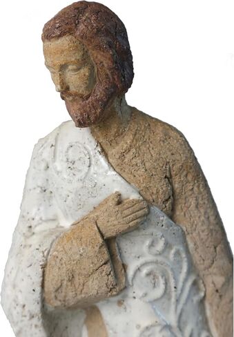 Jesus Christ Statue - Hand-Painted Resin Sculpture, Indoor/Outdoor Religious Decor for Home Altar, White and Beige Robed Figure, 18-in High, Oversize in Saudi Arabia