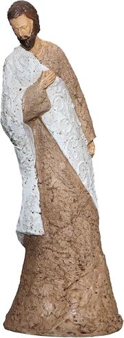 Jesus Christ Statue - Hand-Painted Resin Sculpture, Indoor/Outdoor Religious Decor for Home Altar, White and Beige Robed Figure, 18-in High, Oversize in Saudi Arabia