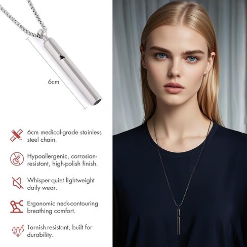 Breathing Necklace for Anxiety Relief Breathlink Quit Smoking Vaping Necklace Stop Smoking Aids Fidget for Smoking Cessation Fum Vaporless Smokeless Inhaler for Adult Women Men in Kuwait