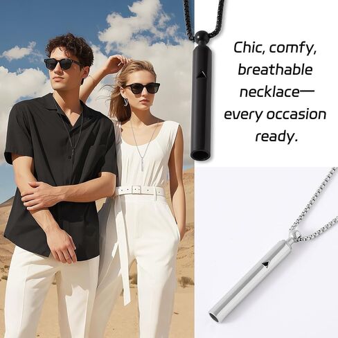 Breathing Necklace for Anxiety Relief Breathlink Quit Smoking Vaping Necklace Stop Smoking Aids Fidget for Smoking Cessation Fum Vaporless Smokeless Inhaler for Adult Women Men in Kuwait