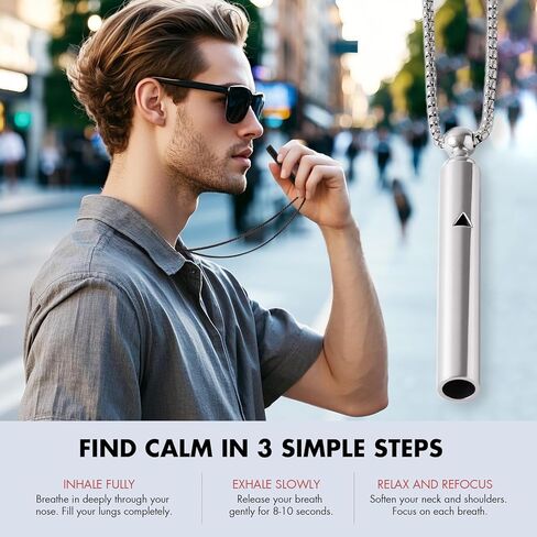 Breathing Necklace for Anxiety Relief Breathlink Quit Smoking Vaping Necklace Stop Smoking Aids Fidget for Smoking Cessation Fum Vaporless Smokeless Inhaler for Adult Women Men in Kuwait