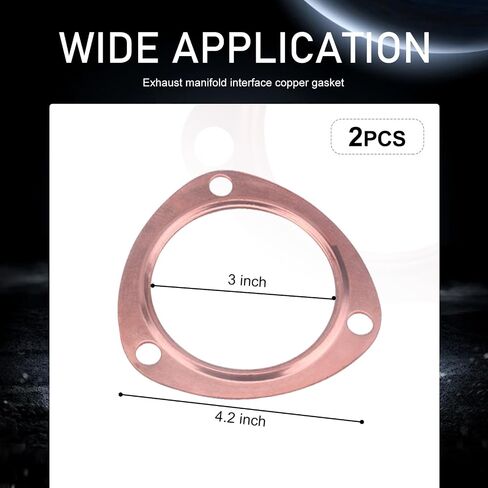 2pcs 2.5 "حشية العادم ، حشية متعددة العادم النحاس ، حشوات جامع الرأس متوافقة مع شيفروليه SBC ، بي بي سي ، 302 in Kuwait