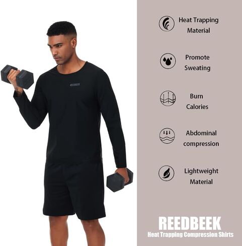 REEDBEEK ساونا بذلة رياضية فقدان الوزن ملابس داخلية قميص مرجح سترة ساونا تجريب ممارسة الصالة الرياضية قصيرة الأكمام الرجال النساء in Saudi Arabia