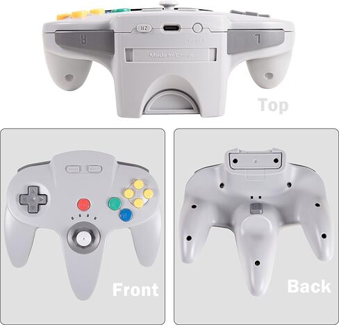 2 Pack Wireless N64 Switch Online Controller, 2.4 GHz USB & N64 Receivers, Compatible with Windows PC macOS Raspberry Pi, N64 / Switch Online/NSO - (Rechargeable) (Plug and Play) (Clear Red/Yellow) in Saudi Arabia