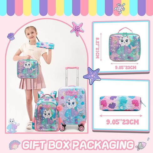 مجموعة أمتعة للأطفال من 5 قطع محددة 16 بوصة الأمتعة الصلبة مع عجلات سبينر الأولاد يحمل in Kuwait