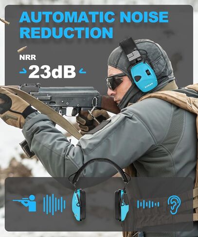 ZOHAN UPGRATED EM054 Electronic Shooting Ear Protection with 4X Sound Amplification, Slim Active Noise Reduction Earmuffs for Gun Range in Saudi Arabia