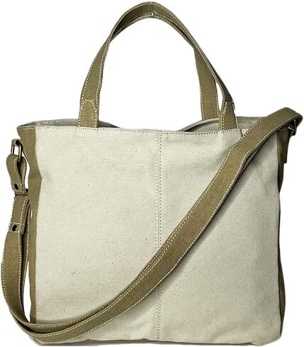 Mona B. Vintage Recycled Upcycled Canvas Life Is Short with Vegan Leather Trim (Tote) in Saudi Arabia