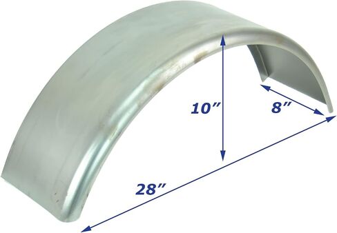 (2) Smooth Steel 16 Gauge Round Single Axle Trailer Fenders 8" x 28" x 10" in Saudi Arabia