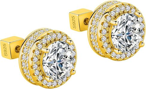 أقراط مسمار مويسانيت ، 0.1ct-1ct d color VVS1 Clarity Round Cut Moissanite ، Silver/Rose Gold/Gold/Black ، 925 sterling Silver Placed 18 k Bhite Gold Stud arics for Women Men Men in Kuwait
