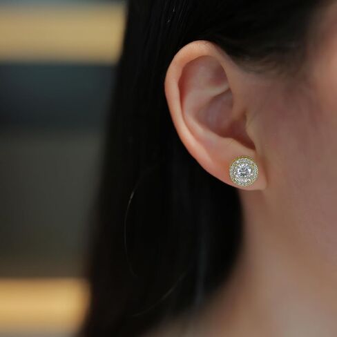 أقراط مسمار مويسانيت ، 0.1ct-1ct d color VVS1 Clarity Round Cut Moissanite ، Silver/Rose Gold/Gold/Black ، 925 sterling Silver Placed 18 k Bhite Gold Stud arics for Women Men Men in Kuwait