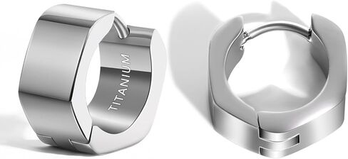 Tgnel Titanium Mens Hoop أقراط للآذان الحساسة ، أقراط Huggie Hoop الصغيرة السداسية للرجال للرجال in Saudi Arabia