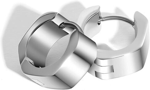 Tgnel Titanium Mens Hoop أقراط للآذان الحساسة ، أقراط Huggie Hoop الصغيرة السداسية للرجال للرجال in Saudi Arabia
