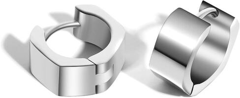 Tgnel Titanium Mens Hoop أقراط للآذان الحساسة ، أقراط Huggie Hoop الصغيرة السداسية للرجال للرجال in Saudi Arabia